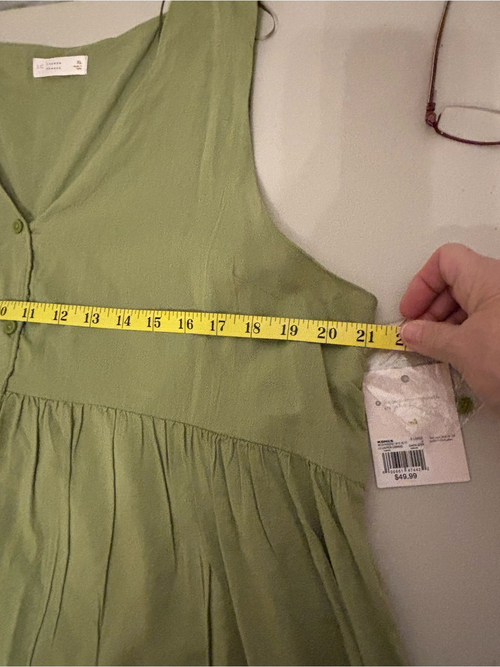 LC Lauren Conrad Olive Green Sleeveless Button-Front Midi Dress NWT - Picture 9 of 15
